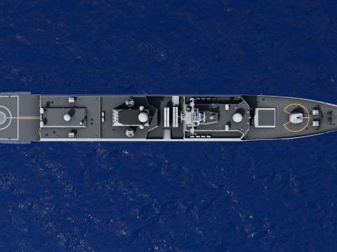 054A frigate Ship 3D Model