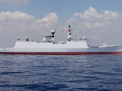 054A frigate Ship 3D Model