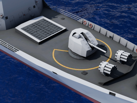 054A frigate Ship 3D Model