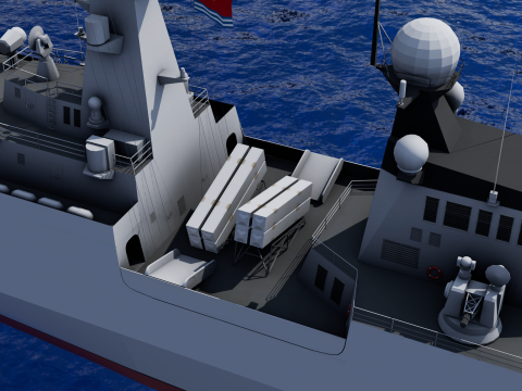 054A frigate Ship 3D Model