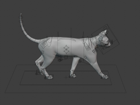 Grey Tabby cat 3D 模型