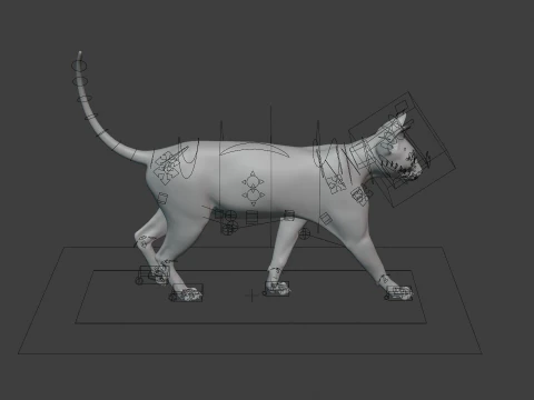 Grey Tabby cat 3D Model