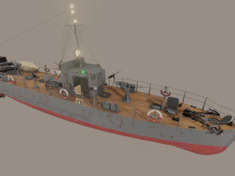 Peque&ntilde;o cazador del tipo MO-4. Modelo 3D