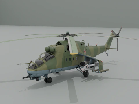 Mil Mi-24V achter 3D Model