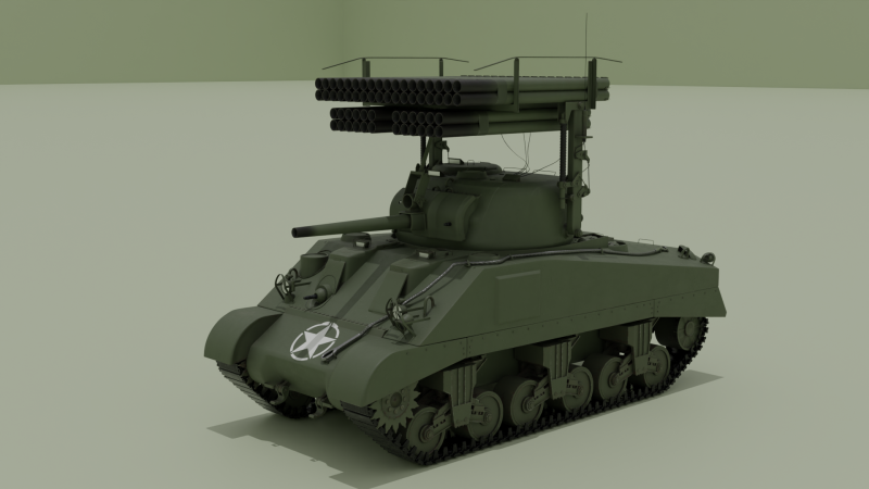 M4 Sherman Calliope 3D 모델 .c4d .max .obj .3ds .fbx .stl .blend 