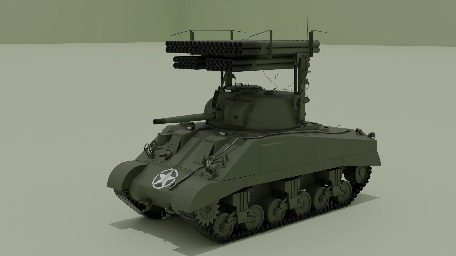 M4 Sherman Calliope 3D Model .c4d .max .obj .3ds .fbx .stl .blend 