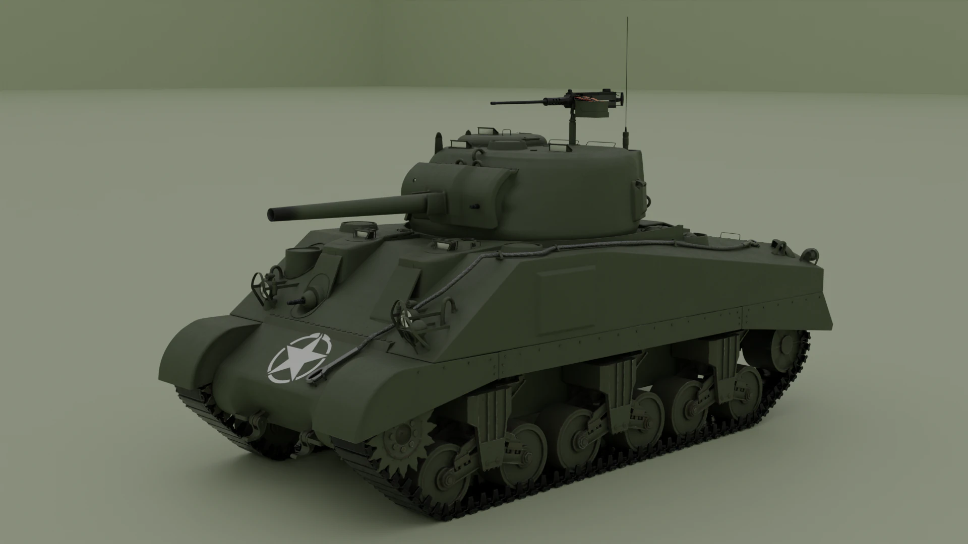 M4 Sherman 3D Model .c4d .max .obj .3ds .fbx .stl .blend 