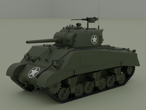 M4A2 Sherman Modelo 3D