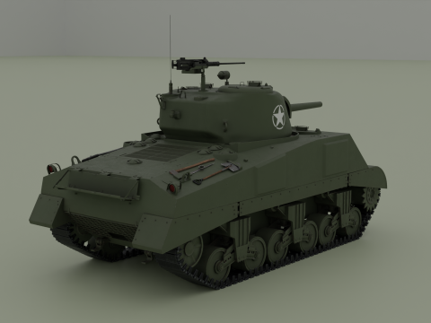 M4A2 셔먼 3D 모델