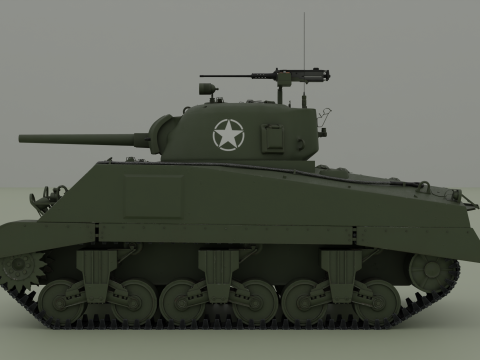 M4A2 셔먼 3D 모델