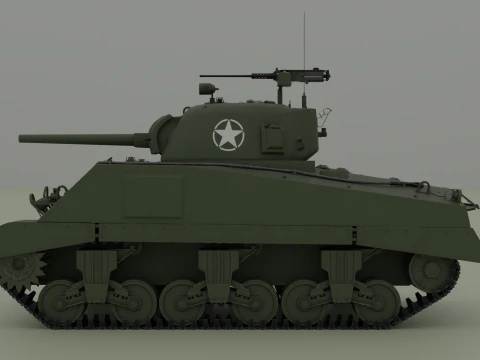 M4A2 Sherman 3D Model