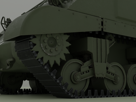 M4A2 셔먼 3D 모델