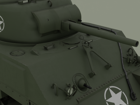 M4A2 셔먼 3D 모델