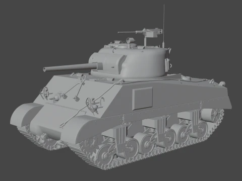M4A2 Sherman 3D Model