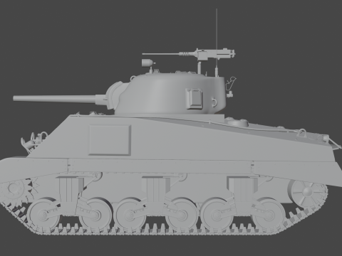 M4A2 셔먼 3D 모델