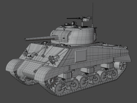 M4A2 셔먼 3D 모델