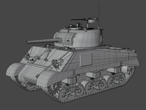 M4A2 Sherman 3D Model