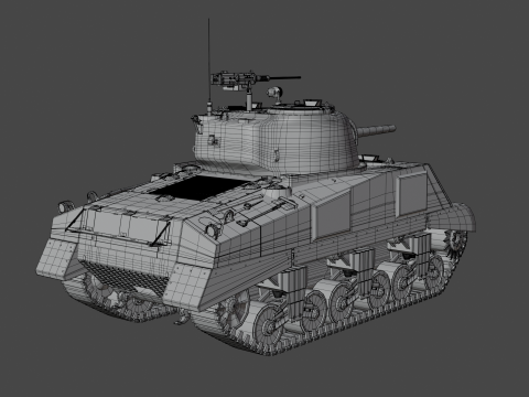 M4A2 셔먼 3D 모델