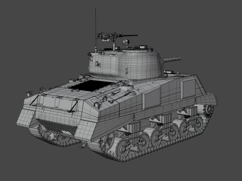 M4A2 Sherman 3D Model