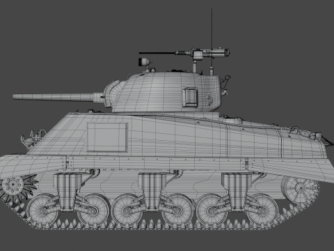 M4A2 셔먼 3D 모델