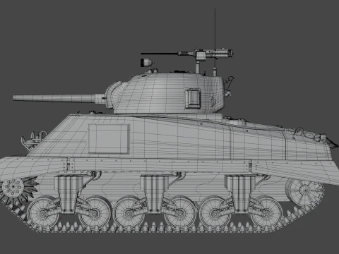 M4A2 Sherman 3D Model