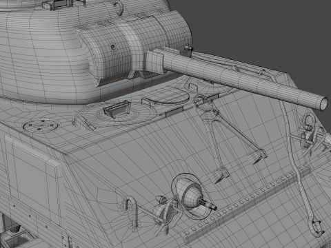 M4A2 셔먼 3D 모델