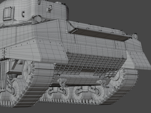 M4A2 셔먼 3D 모델