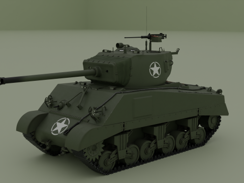 M4A2 Sherman 76w Model 3D