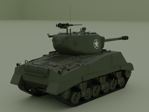 M4A2 Sherman 76w Modèle 3D