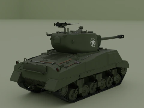 M4A2 Sherman 76w 3D Model