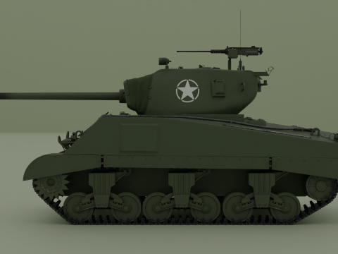 M4A2 Sherman 76w Modèle 3D