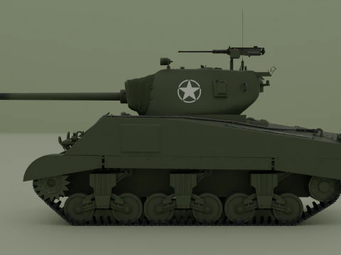 M4A2 Sherman 76w 3D Model