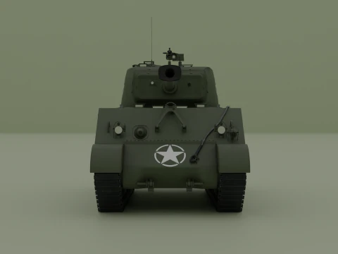 M4A2 Sherman 76w 3D Model