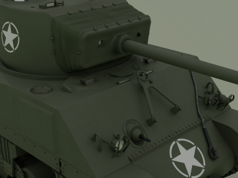 M4A2 Sherman 76w Modèle 3D