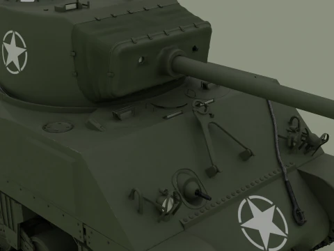 M4A2 Sherman 76w 3D Model