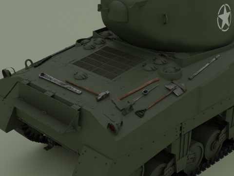 M4A2 Sherman 76w Modèle 3D