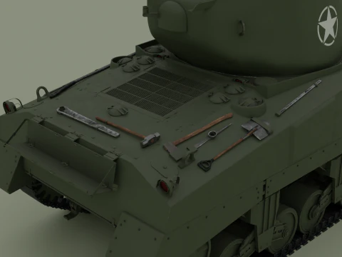 M4A2 Sherman 76w 3D Model