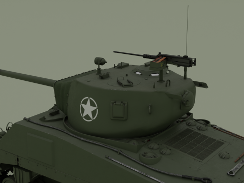 M4A2 Sherman 76w Modèle 3D