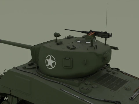 M4A2 Sherman 76w 3D Model
