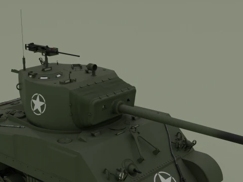 M4A2 Sherman 76w 3D Model