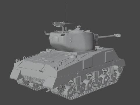 M4A2 Sherman 76w 3D Model