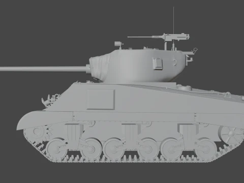 M4A2 Sherman 76w 3D Model