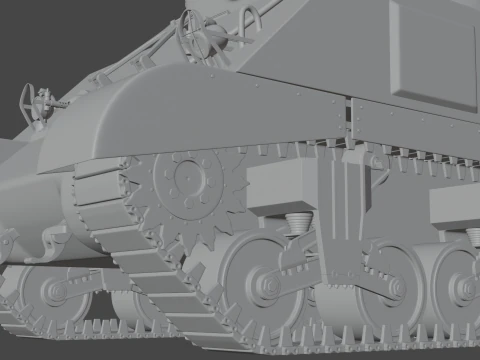 M4A2 Sherman 76w 3D Model
