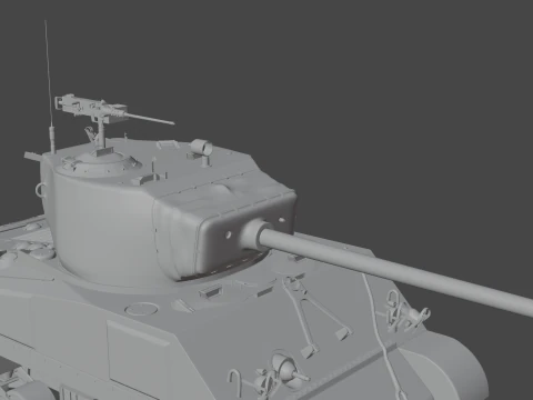 M4A2 Sherman 76w 3D Model