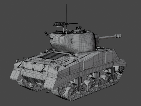 M4A2 Sherman 76w Modèle 3D