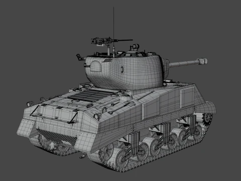 M4A2 Sherman 76w 3D Model