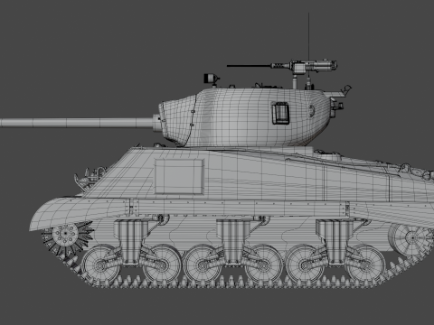 M4A2 Sherman 76w Modèle 3D