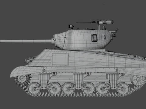 M4A2 Sherman 76w 3D Model