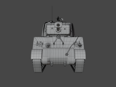 M4A2 Sherman 76w Modèle 3D