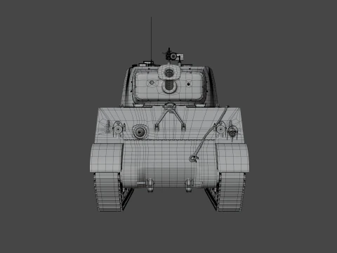 M4A2 Sherman 76w 3D Model